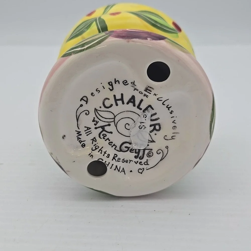 Chaleur By Karen Gelff  Floral Ceramic 2.5